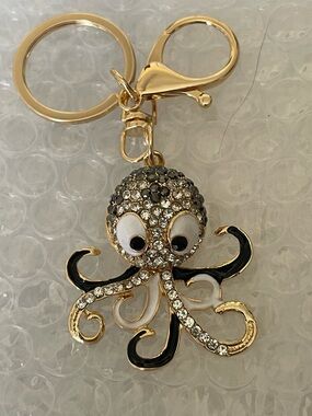 Cute Crystal Octopus Keychain